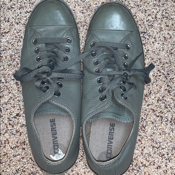 Converse Other - Army Green Leather Converse